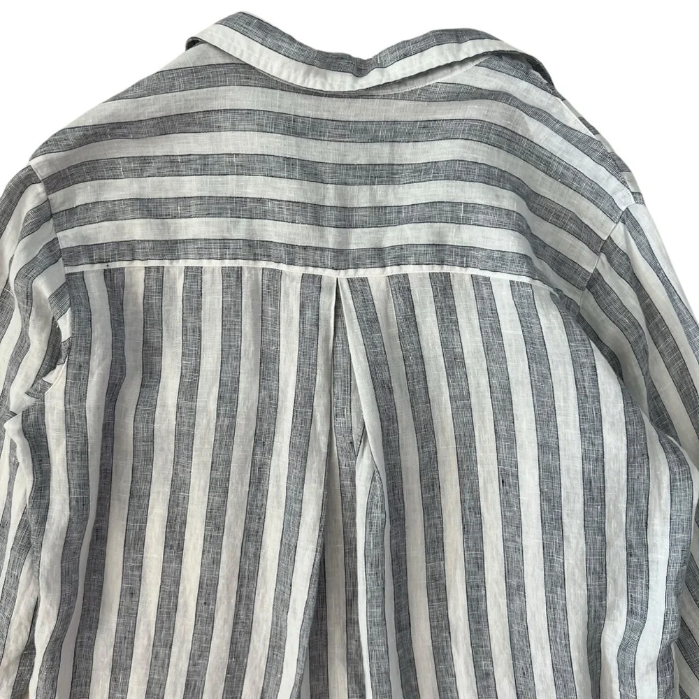 Grayson‎ by Frank & Eileen The Hero 100% Linen Button Up Blue Striped Shirt SZ M - Picture 6 of 13
